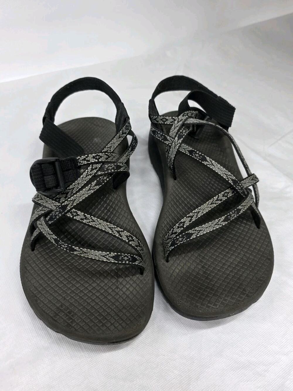 Chaco Women's Sandals Classic Strappy-Gray/White/Black Pattern Size 7